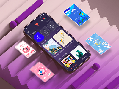 Digital Greeting Cards | Mobile App UI android app app design branding campaign card design fintech graphic design greeting ios mobile mobile app rebranding saas ui user interface