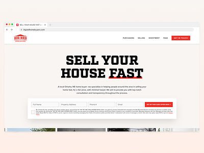Big Red Home Buyers | Website app brand branding design estate home house layout local logo minimal platfrom real red relume simple startup web webflow website