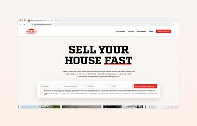 Big Red Home Buyers | Website app brand branding design estate home house layout local logo minimal platfrom real red relume simple startup web webflow website