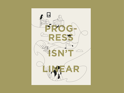 Progress isn't Linear graphic design illustration typography
