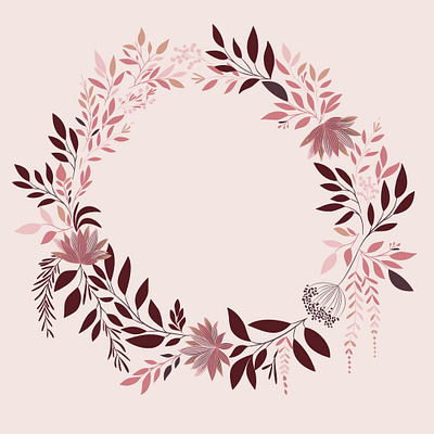 Romantic Botanicals: Vector Frames & Backgrounds anniversary botanical vector frame branches and leaves charming delicate elegant composition floral motifs floral wreath flower garland graphic design greeting card illustration pink romantic rustic arrangement save the data stationery vector illustration wedding invitation