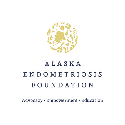 Alaska Endometriosis Foundation Logo alaska branding circular logos logo logo design nonprofit logos