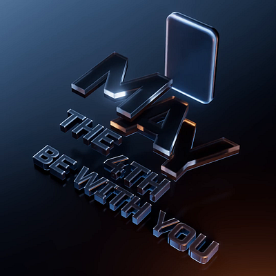 May the 4th be with you 3dtext animacion animated c4d digital digitalart illustration maythe4th motion design motion graphics starwars