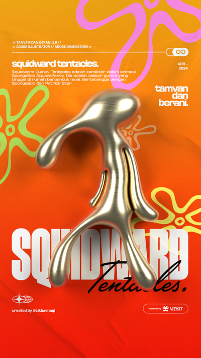 The Masterpiece of Squidward Tentacles. 3d concept art design graphic design illustration poster poster design