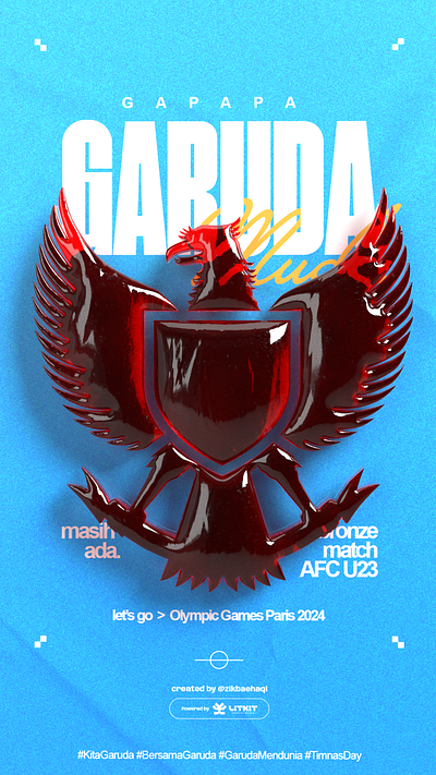 Garuda Muda Indonesia - AFC U23 3d concept art graphic design illustration poster poster design