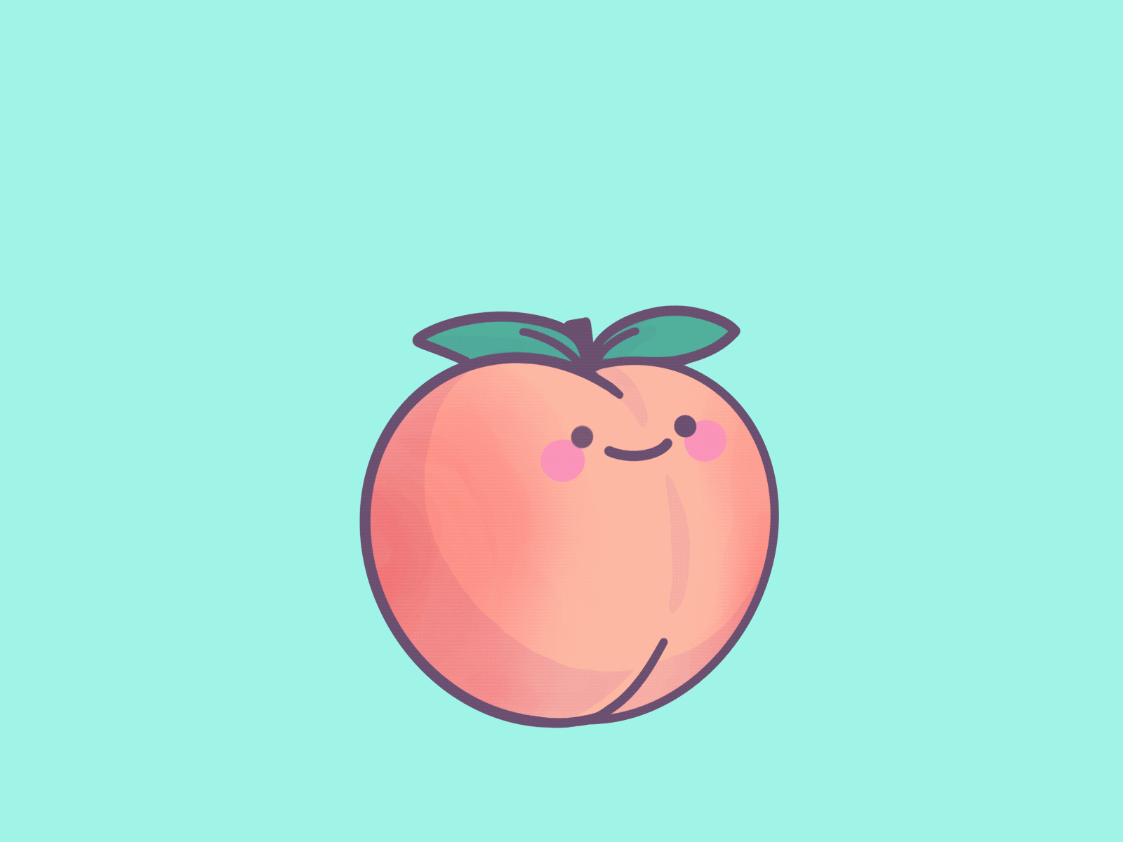momo 🍑 animation character design cute flat illustration kawaii momo peach