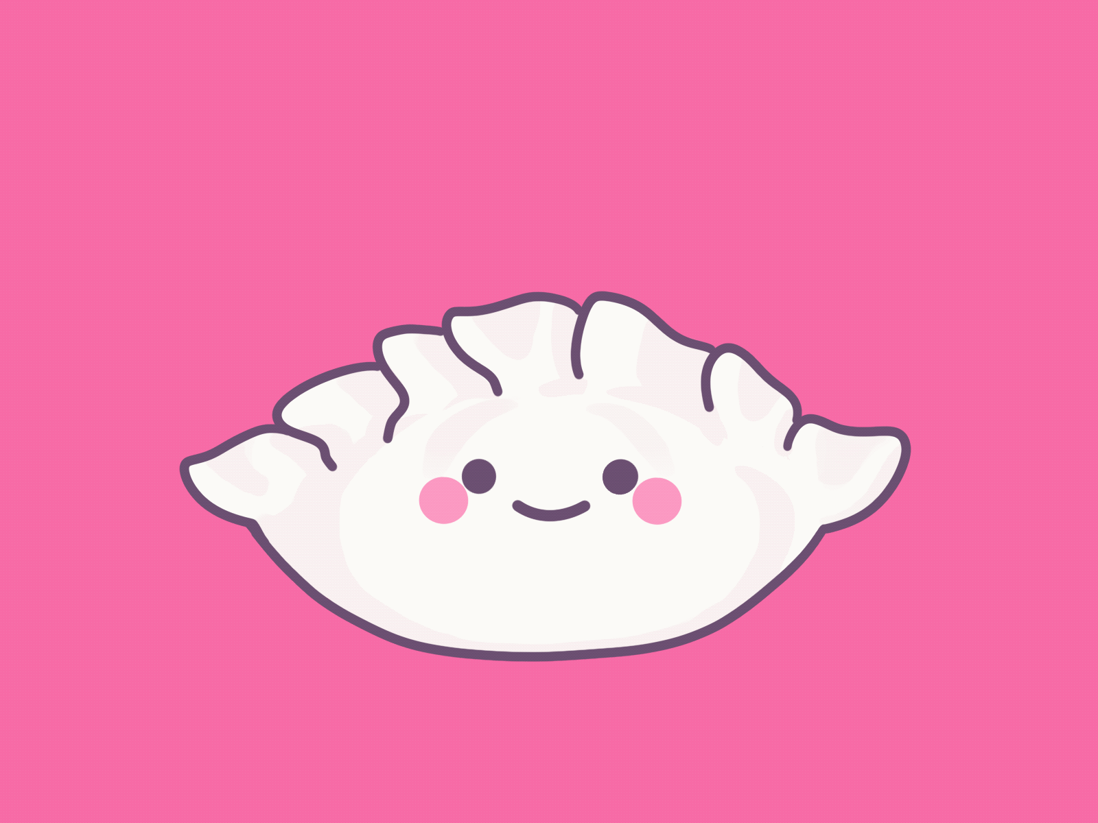 momo 🥟 animation character design cute dumpling flat illustration kawaii momo