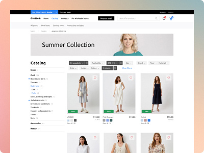 Dresses. E-commerce retail platform e commerce retail ui women