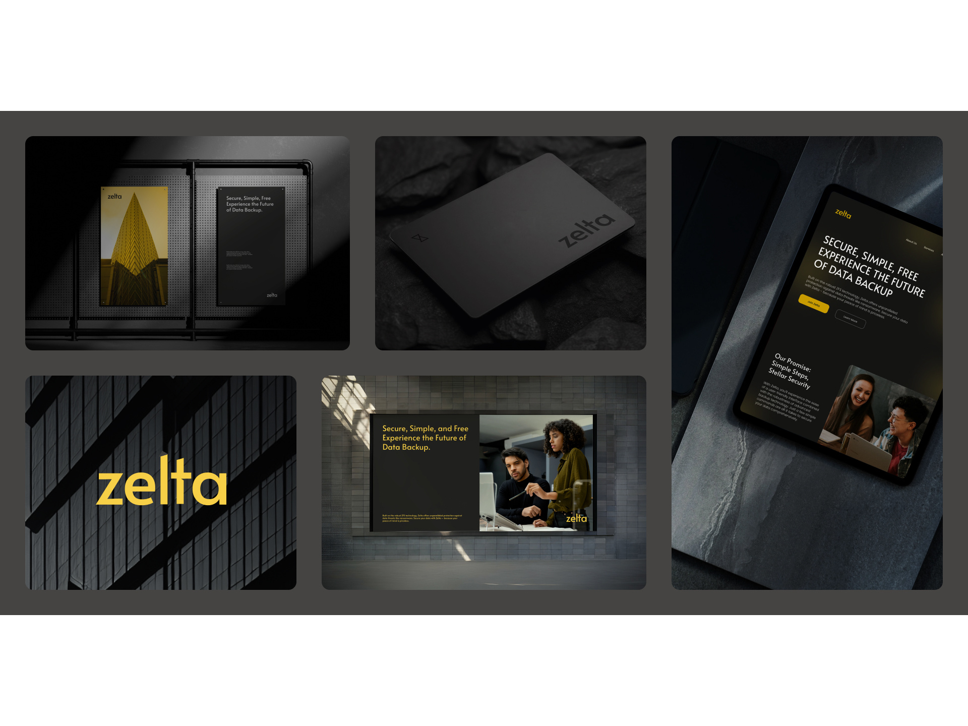 Zelta - Branding Essentials brand brand guide brand identity branding colour palette colours concept dark theme data data security graphic design logo logo design marketing technology ui yellow