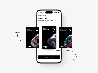 Fintech/Finance App - Carousel app bank banking card carousel clean credit card debit finance financial fintech minimalist mobile mobile app mobile banking mobile design money ui ux wallet