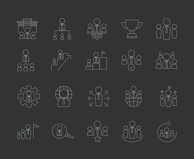 Leadership line icons set color icon flat icon graphic design icon icon bundle icon collection icon design icon set icons