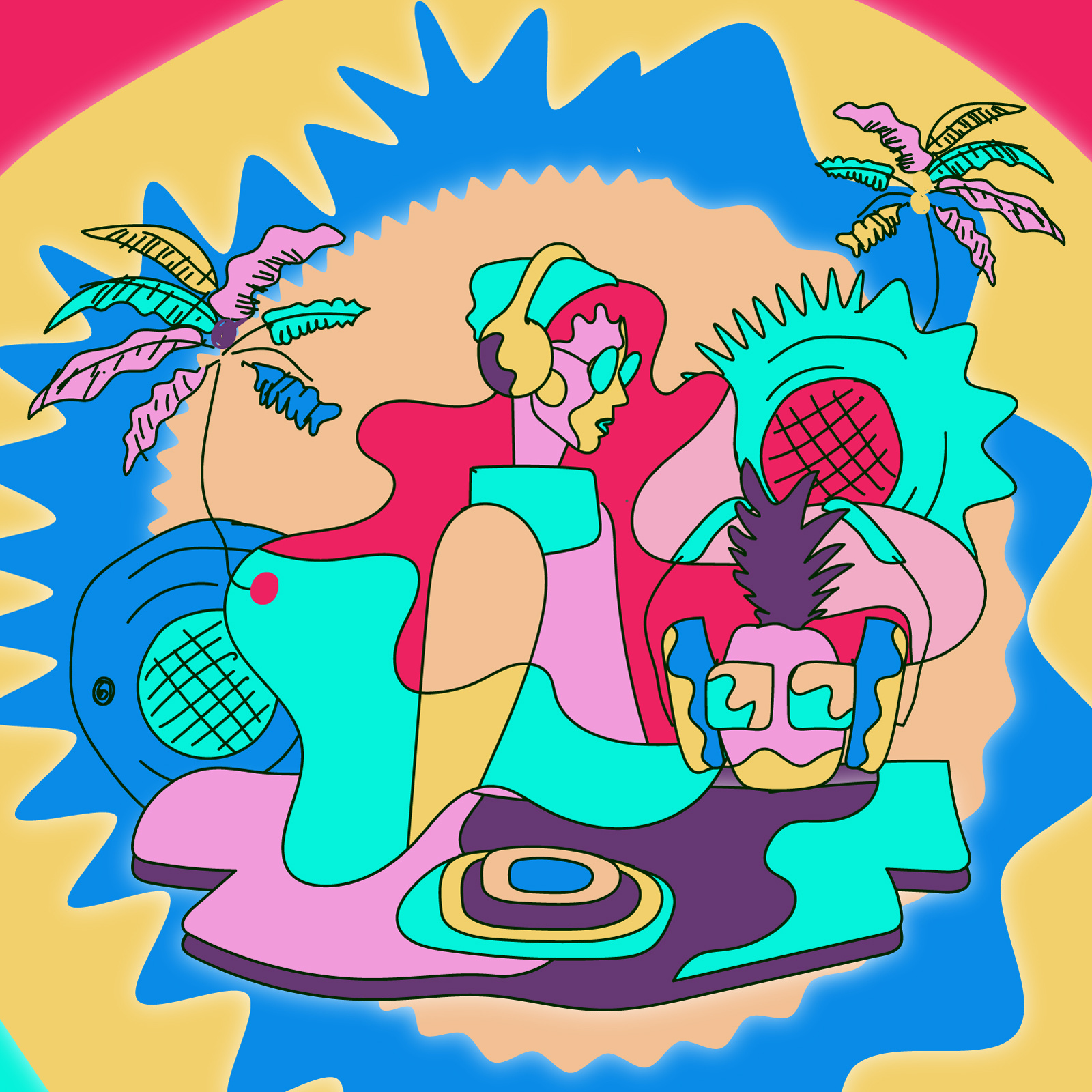 Music Illustration art design flat graphic design illustration ui urban vector