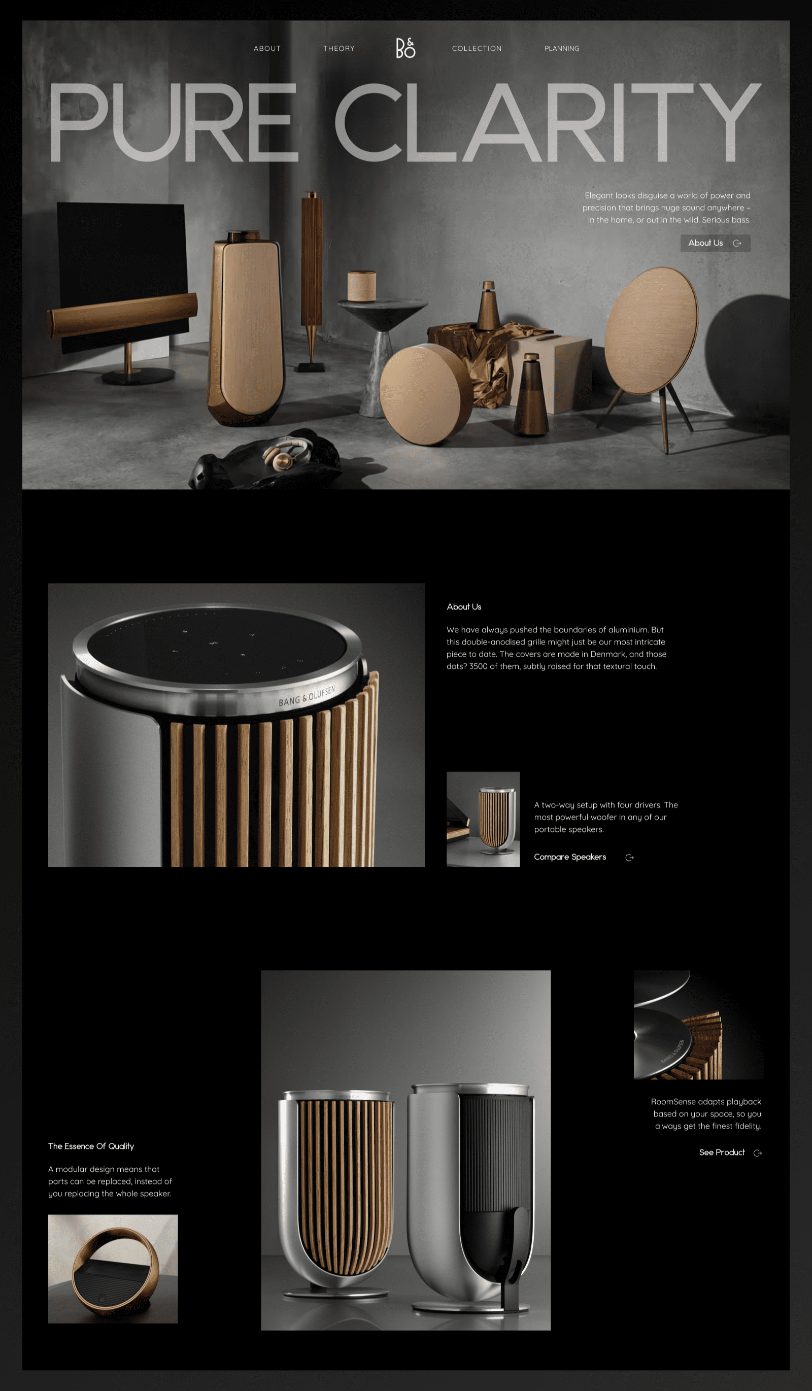 Bang & Olufsen - Aesthetic Minimalist Speaker Website Page by LAIN