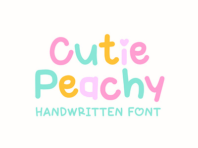 Cutie Peachy Font I Handwritten Font design font graphic design graphicdesign hand lettering handlettering letter lettering type typeface typography
