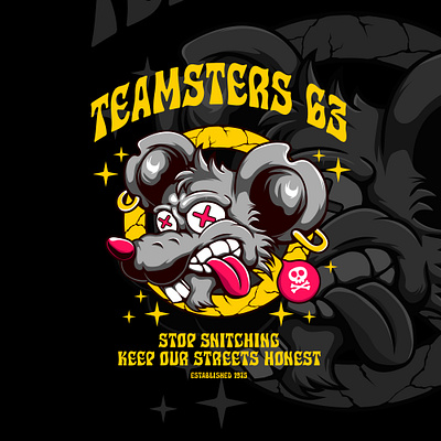 STOP SNITCHING (TEAMSTERS 63 SHIRT DESIGN) adobeillustrator design graphic design illustration logo shirt shirtdesign vector