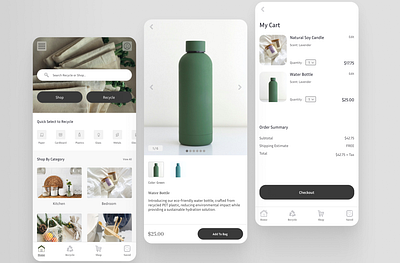 Enviro e commerce environmental green mobile mobile design shopping ui ui design uiux ux ux design uxui