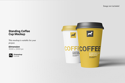 Standing Coffee Cup Mockup 3d