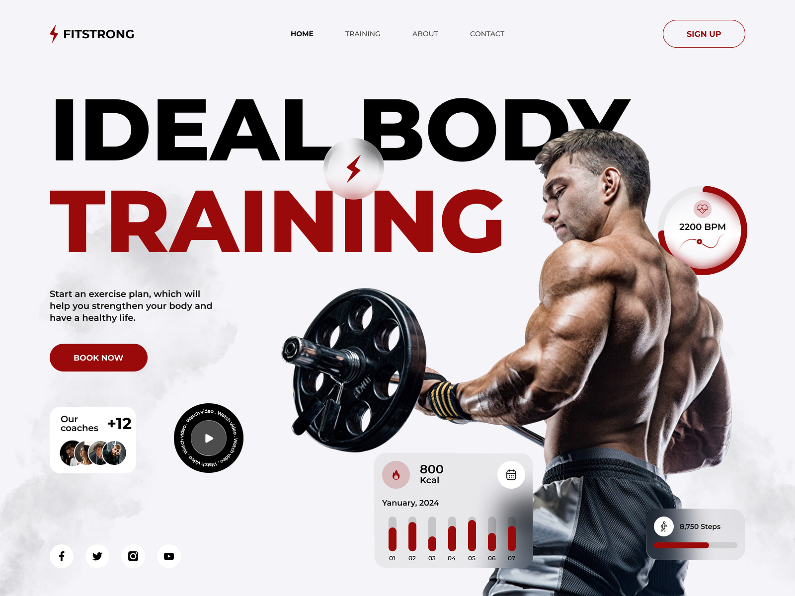 Fitness gym website design by andrew pineda for sogaso agency on