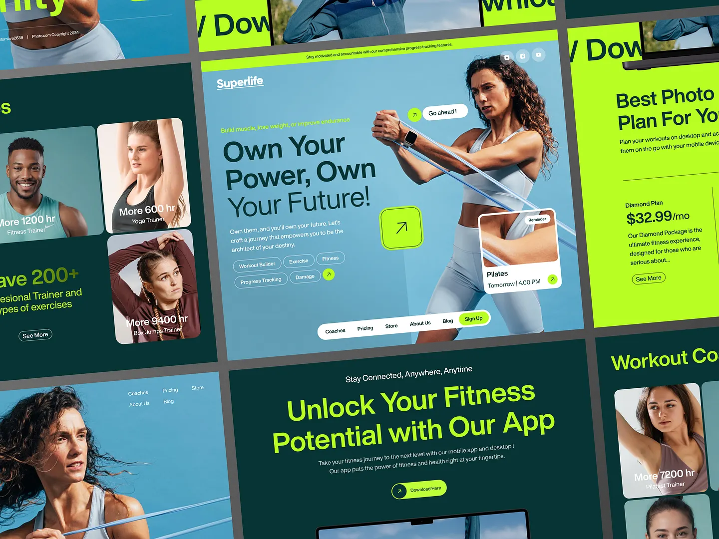 Innovative Experimental Website Design for Fitness Enthusiasts