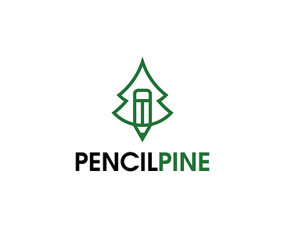 Pencil Pine Tree Logo wood