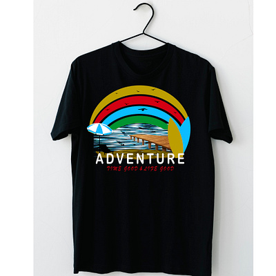 Adventure tshirt adventure branding custom design facebook graphic design illustration marketing motivationalquotes seabeach seasonalfashion tshirt typography