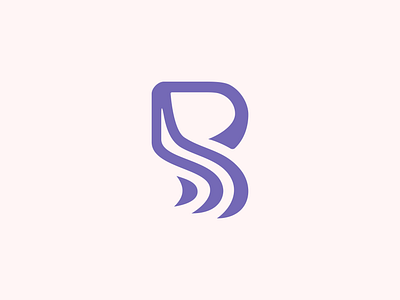 B/S Lettermark Logo Design aesthetic beauty brand design dynamic elegance fashion feminine graceful letter b letter s lettermark logo logomark minimal pink purple simple visual identity wave