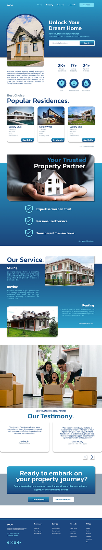 Template Landing Page Property Website branding graphic design logo ui