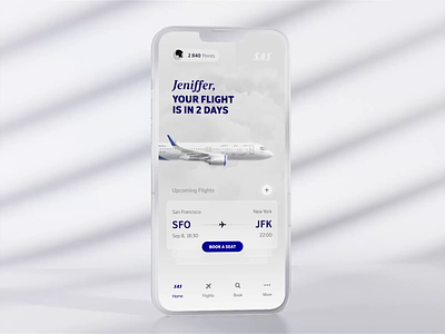 SAS Seat booking experience by Milkinside 3d airbus airlines animation blue branding c4d clean design flight map motion sas seat select simple ticket ui white
