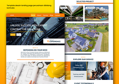 Template Landing Page for Contractor Website branding graphic design logo ui