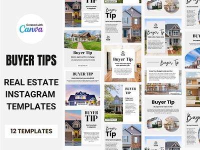 Real estate buyer tips Instagram templates branding buyer tips canva canva template engagement free design free templates graphic design instagram posts post real estate real estate agent social media