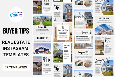 Real estate buyer tips Instagram templates branding buyer tips canva canva template engagement free design free templates graphic design instagram posts post real estate real estate agent social media