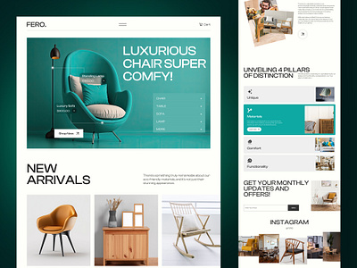 Fero | Furniture Website Design branding ecommerce ecommerce website furniture furniture website homedecor interior interior furniture landing page landingpage modern nahid online shop online store ui ui design uiux web design website design