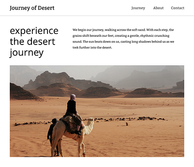 Journey of Desert branding desert design figma journey landing page ui ux