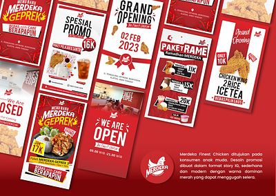 Instastory Promotion Design for Merdeka Finest Chicken branding graphic design logo