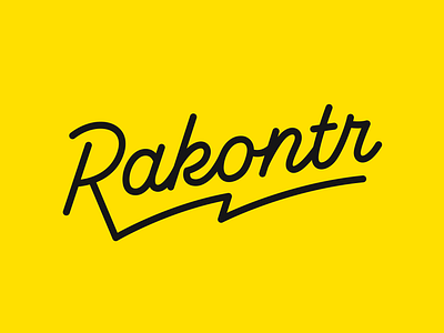 Rakontr - Logo Concept bolt brand design branding broadcast electicity electric graphic design lightning logo logo design nostalgia old time podcast radio retro script signal storytelling typography vintage