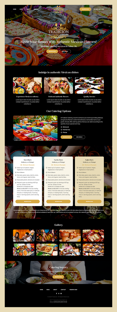 Tradicion // Web Design catering cuisine fajita food mexican mexico nacho restaurant taco web design