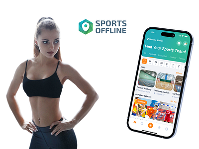 Sports Offline app enent fitness gym sport ui ux yoga
