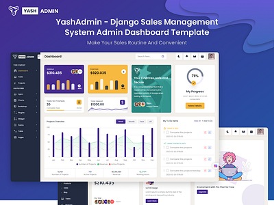 YashAdmin-Django Sales Management System AdminDashboard Template animation branding creative design graphic design illustration landing page logo product design social media post template ui ui dexign uiux user experience user interface website