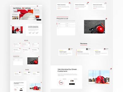 National Office Landing Page canada construction design graphic design home home page landing landing page red ui ux
