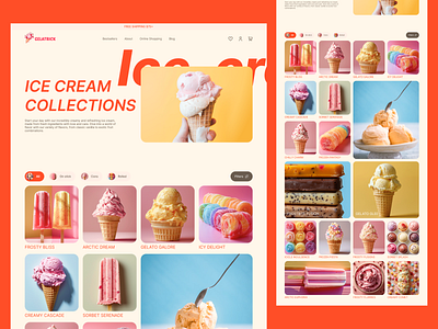 Ice Cream Online Shop clean design ice cream illustration online shop shop simple design ui ux website