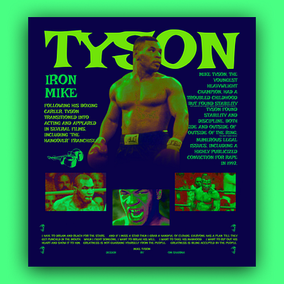 Mike Tyson Graphic Poster 3d animation branding design graphic design illustration logo mike tyson motion graphics ui ux vector