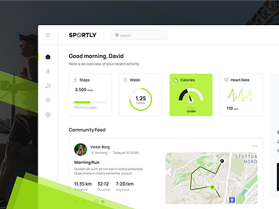 SPORTLY daily routine Dashboard Design convert figma to html figma to html psd to html psd to wordpress conversion