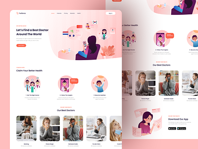 Doctor Consultation Landing Page consultation doctor health illustration landing page ui ui ux vector website