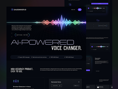 Gaudiomixer.io​​​​​​​ - An AI Powered Voice Changer Design convert figma to html figma to html psd to html psd to wordpress conversion