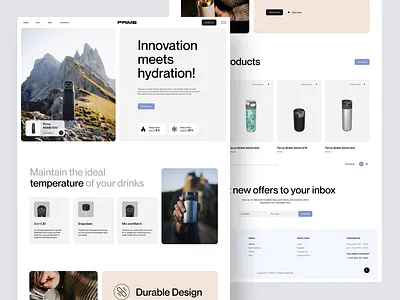 Prime - Ecommerce Termos Bottles bottles clean ecommerce landing page online shop product store termos termos bottles web web design website