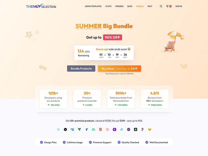 Summer Big Bundle ☀️ admin analytics big bundle chart crm dashboard dashboard ui kit deal figma free offer sale sass summer summer big bundle summer sale uikit widgets