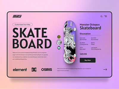 Skate Board Buying Design Concept convert figma to html figma to html psd to html psd to wordpress conversion