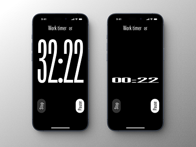 timer concept app blackwhite design mobile timer ui ux