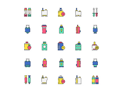 Colored Vaping Icons freebie icon design icon download vape vape icon vaping vector icon