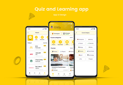 Quiz and Learning App app app design design graphic design learning app quiz app ui ui design ux